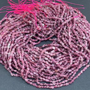 Pink Tourmaline 4-6mm tiny nuggets natural gemstone beads 15.5" strand - Oz Beads 