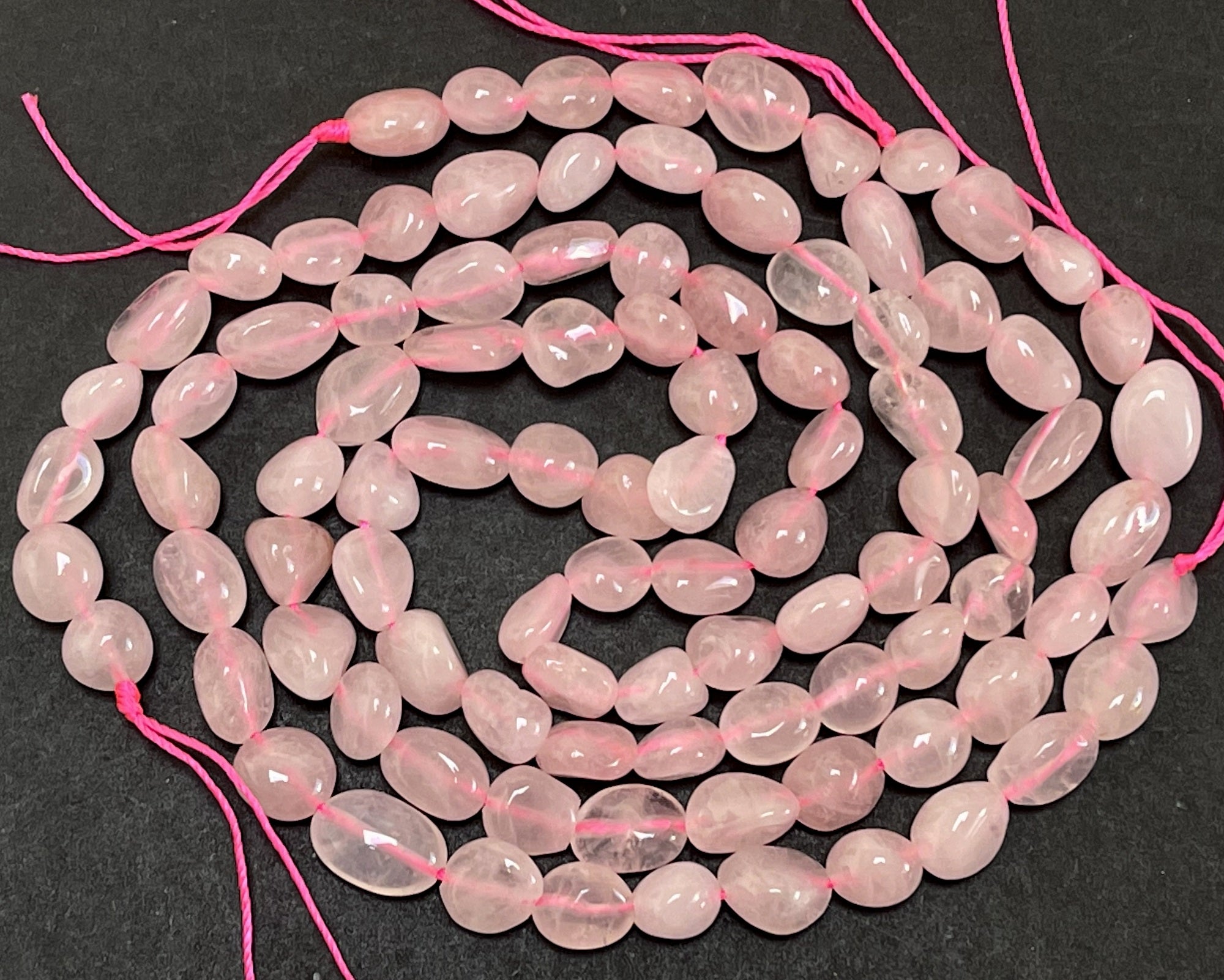 Rose Quartz 7-10mm nuggets natural gemstone beads 16" strand