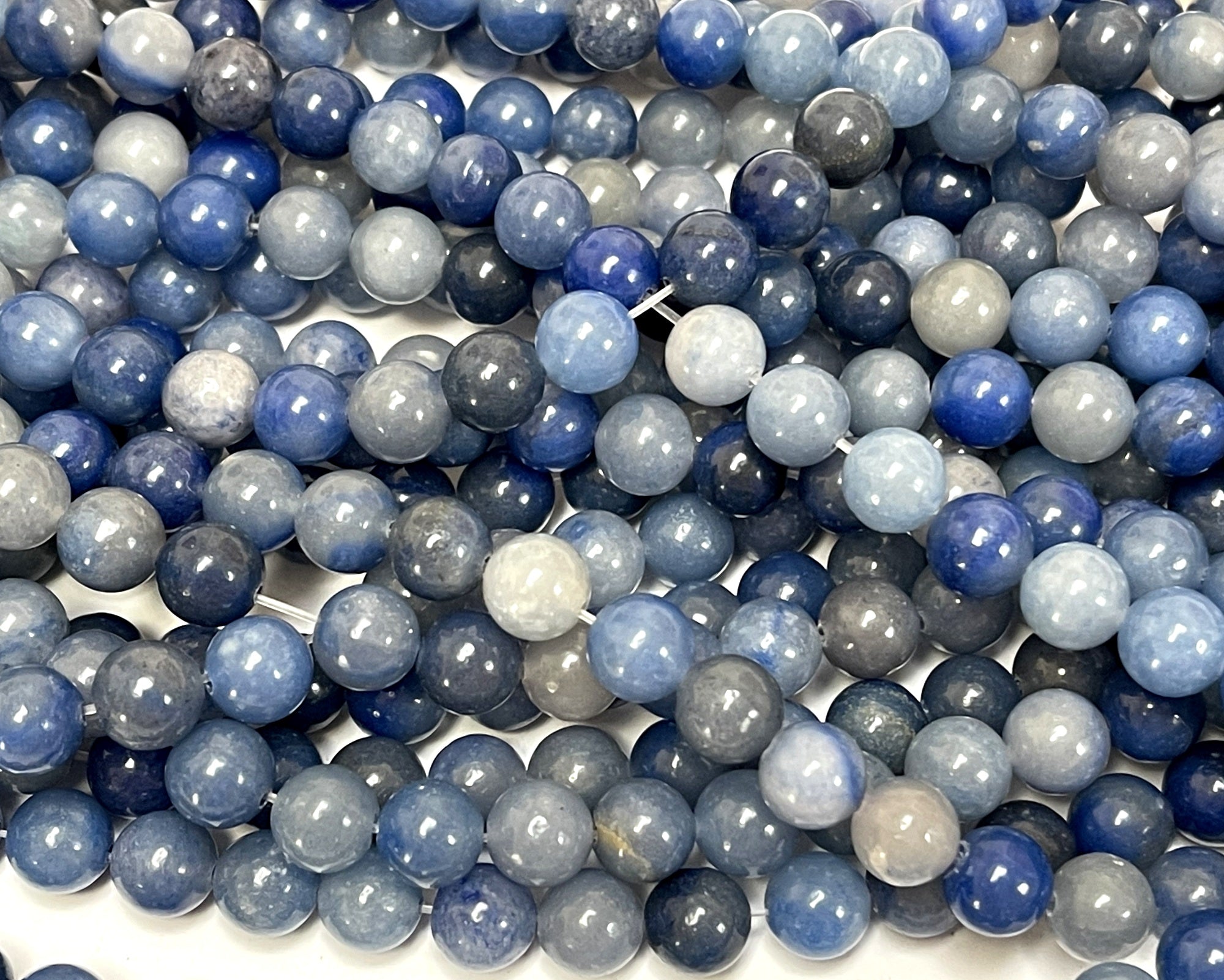 Blue Aventurine 8mm round natural gemstone beads 15" strand