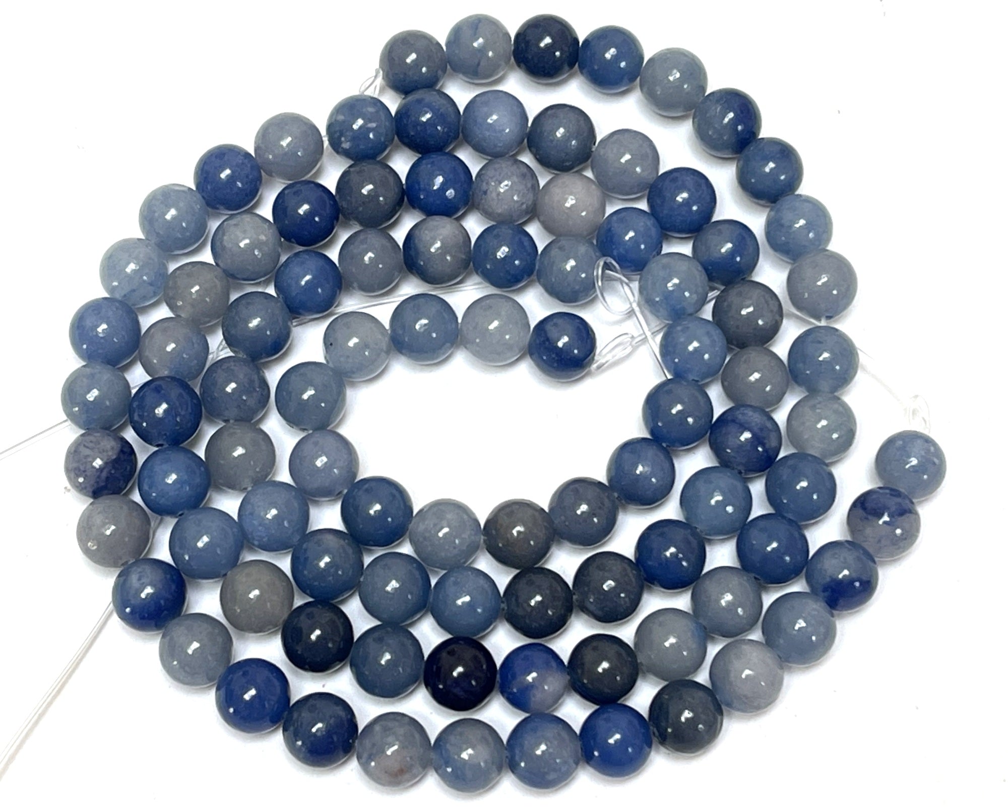 Blue Aventurine 8mm round natural gemstone beads 15" strand