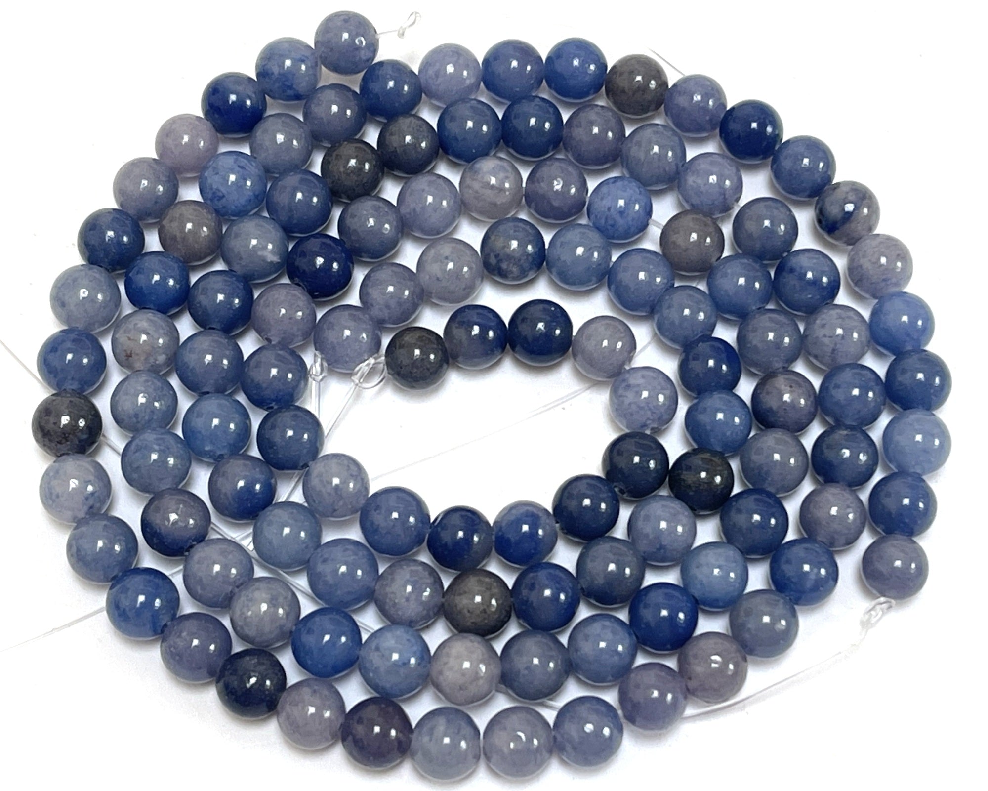 Blue Aventurine 6mm round natural gemstone beads 15" strand