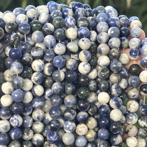 Sodalite 8mm round natural gemstone beads 15.5" strand - Oz Beads 