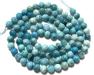 Hemimorphite 8mm round natural gemstone beads 15.5" strand - Oz Beads 