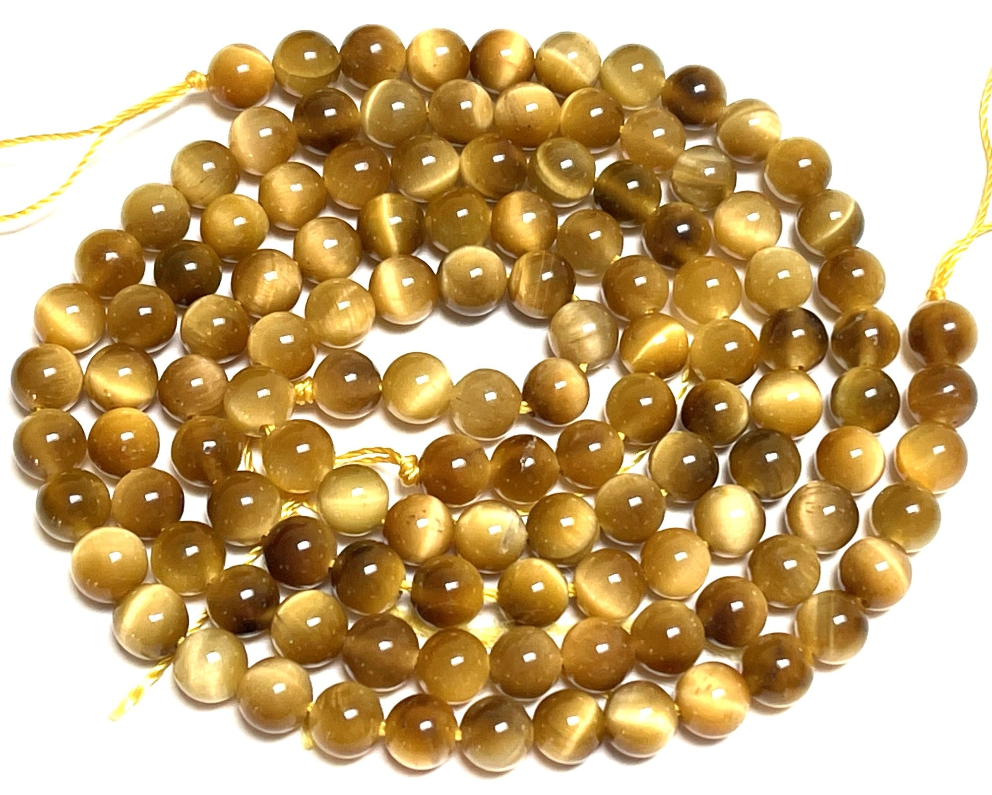 Golden Tiger Eye 6mm round gemstone beads 15" strand