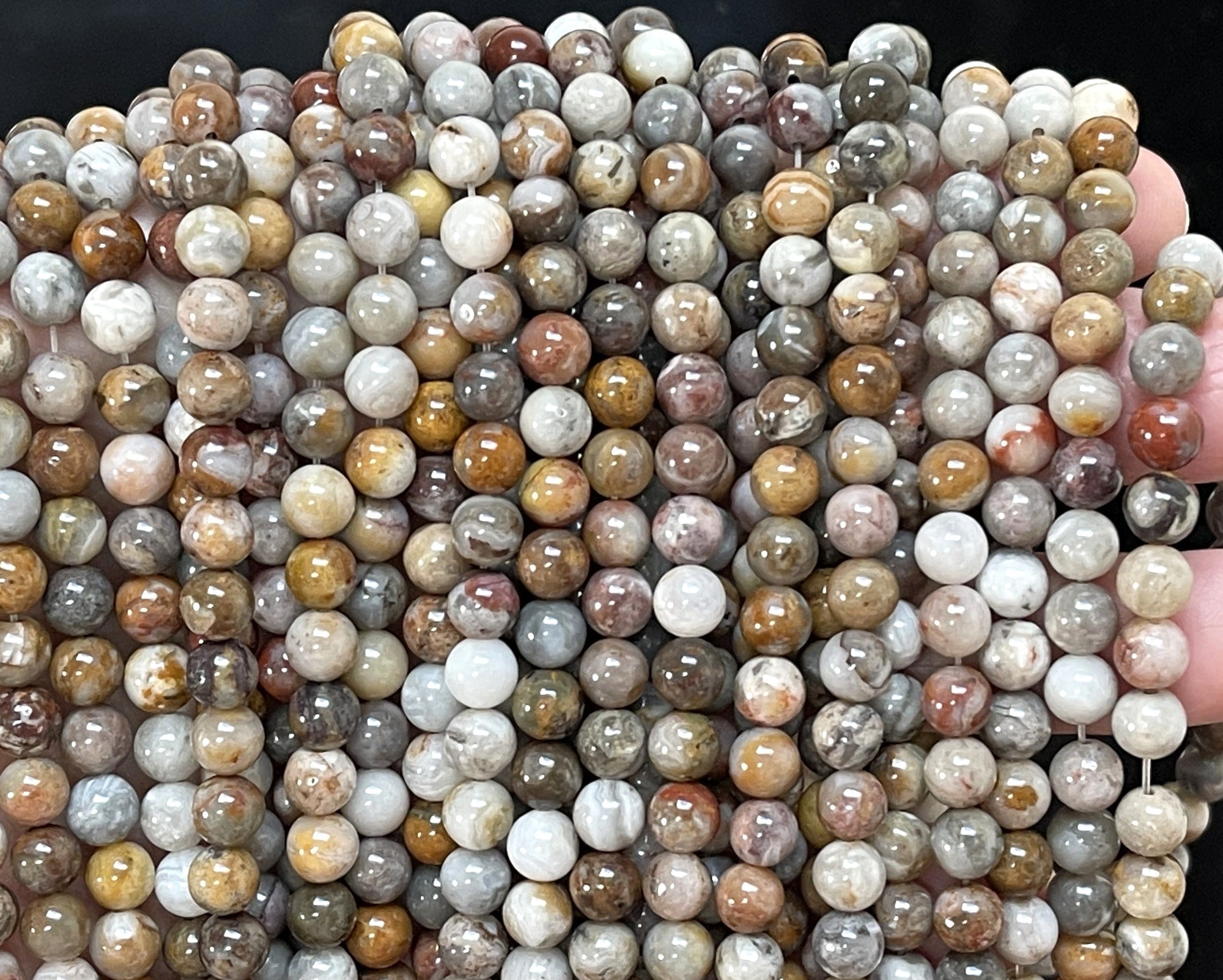 Gobi Agate 6mm round natural gemstone beads 15" strand