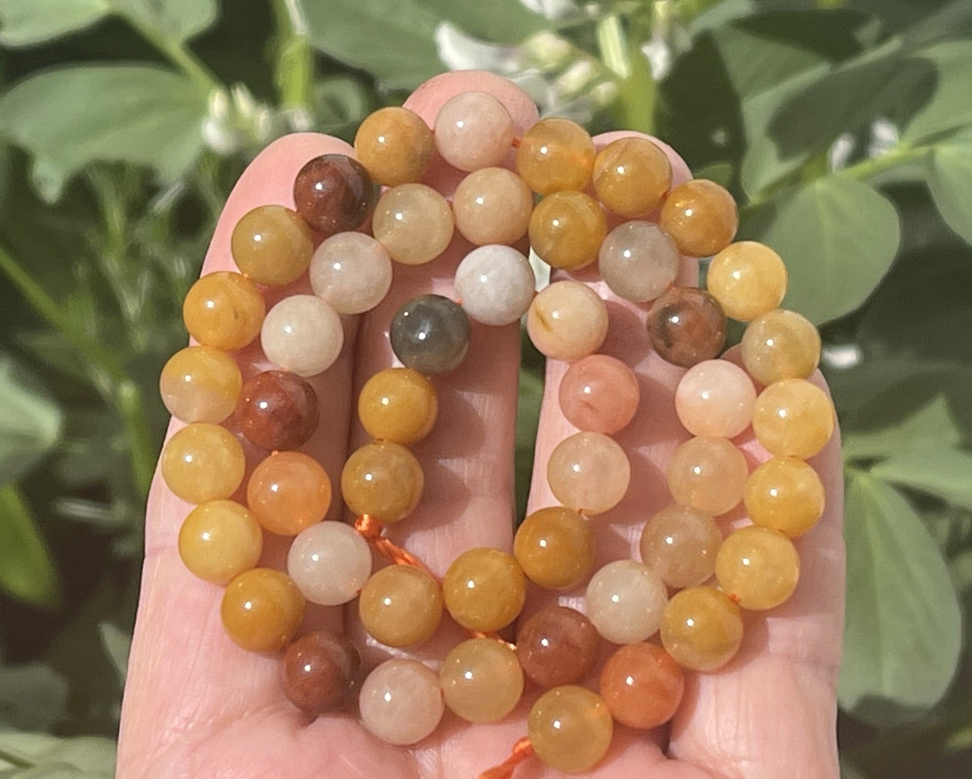 Multicolor Jade 8mm round natural gemstone beads 15.5" strand - Oz Beads 