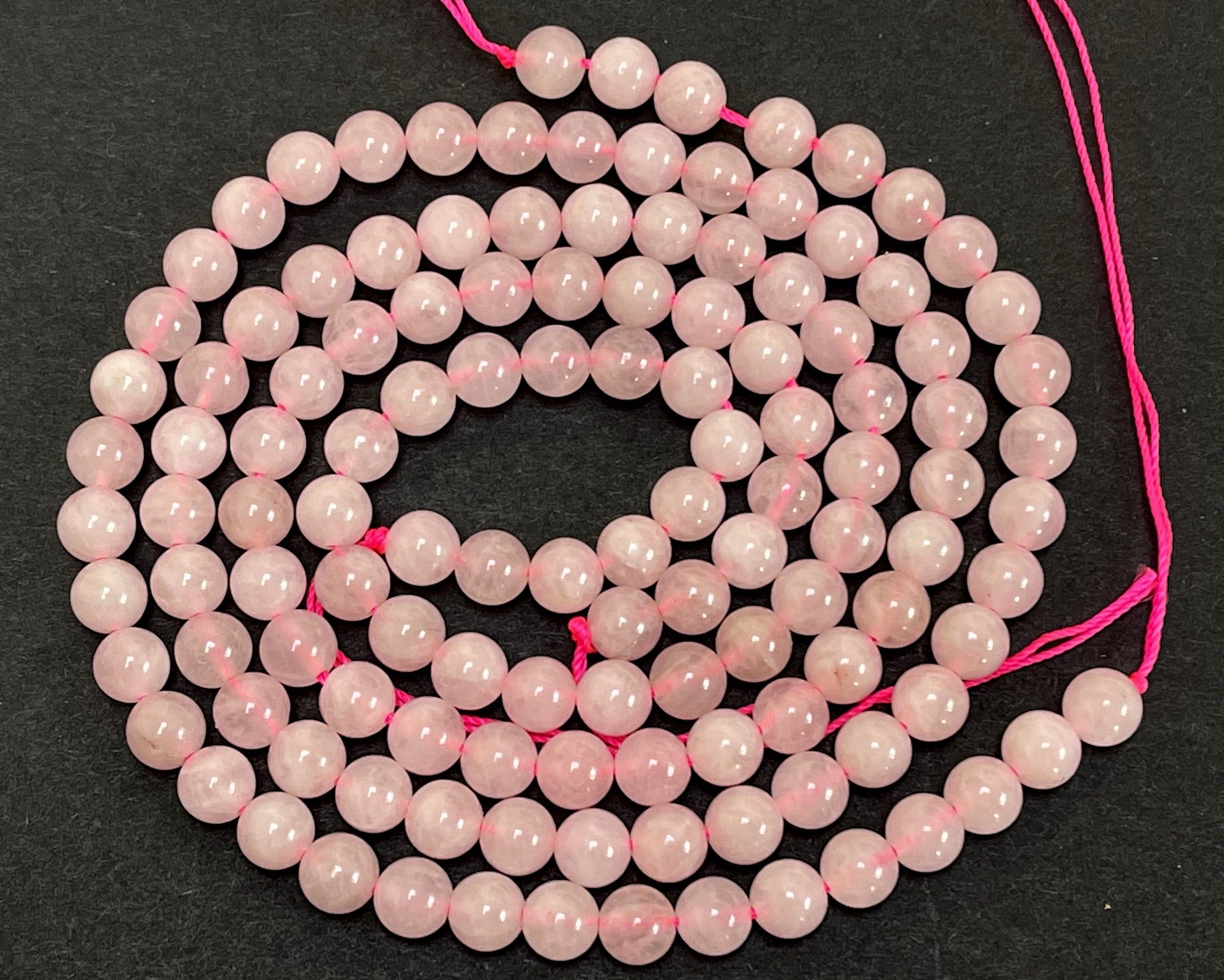 Rose Quartz 6mm round natural gemstone beads 15" strand - Oz Beads 