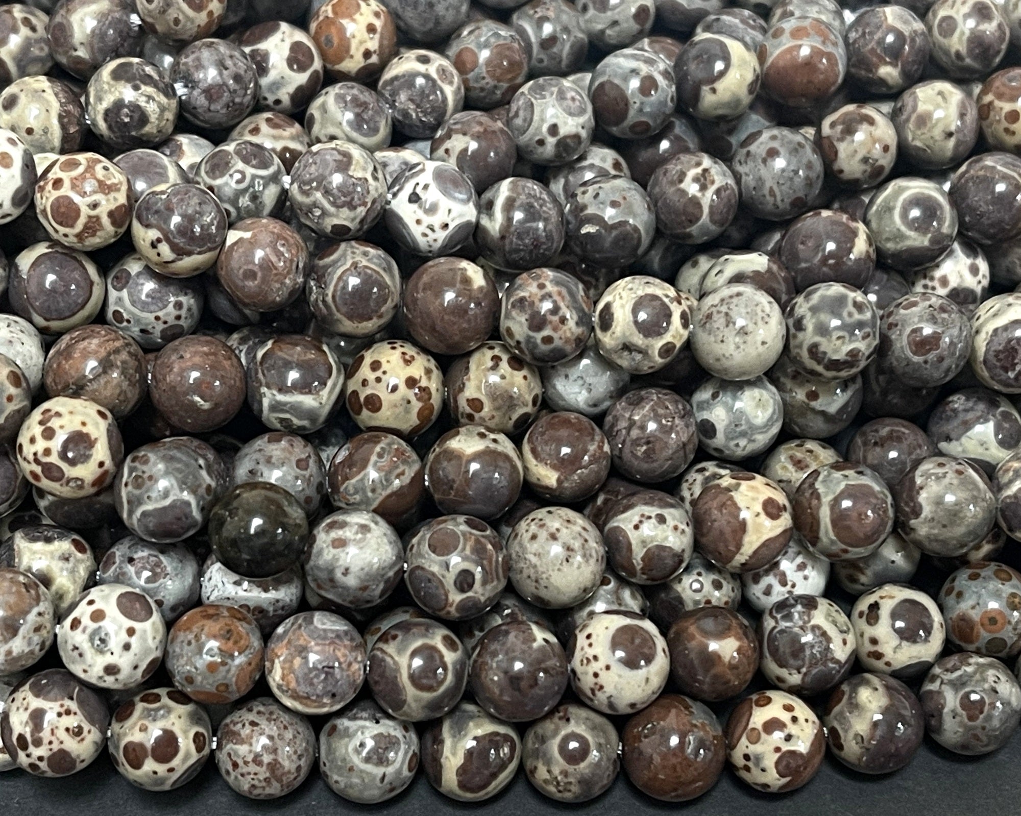 Astroite Jasper 8mm round natural gemstone beads 15.5" strand - Oz Beads 
