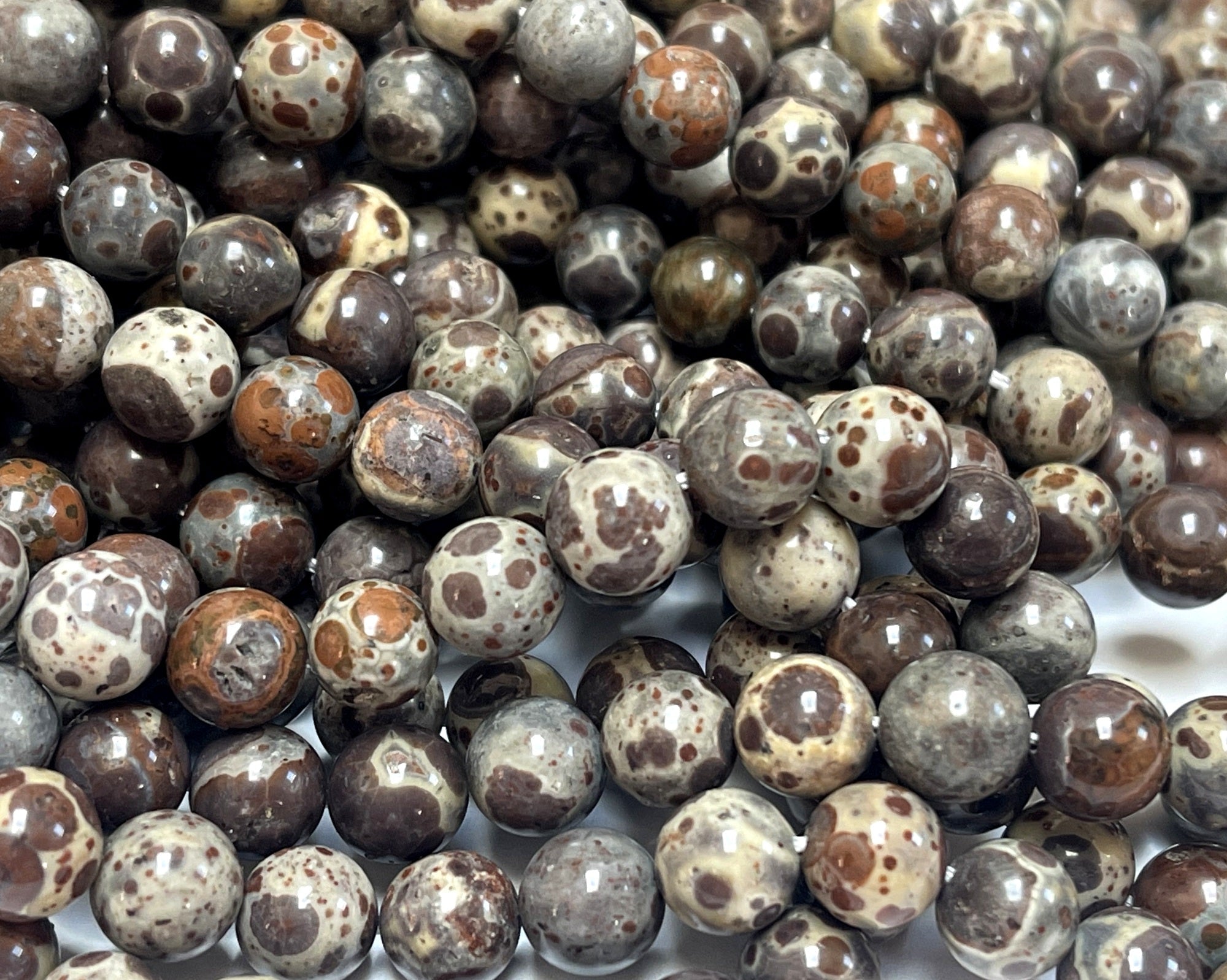 Astroite Jasper 8mm round natural gemstone beads 15.5" strand - Oz Beads 