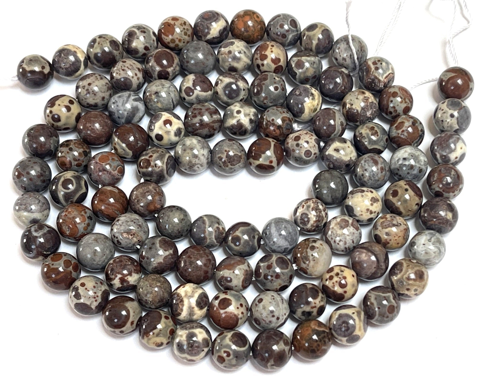 Astroite Jasper 8mm round natural gemstone beads 15.5" strand - Oz Beads 