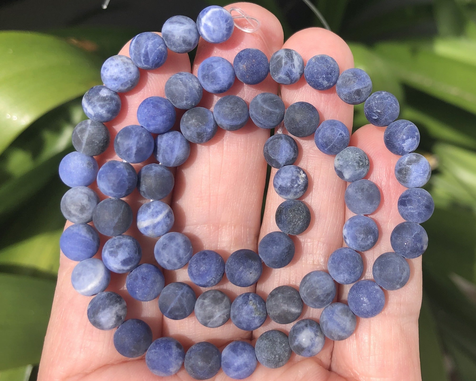 Blue Sodalite 6mm round matte natural gemstone beads 15" strand - Oz Beads 