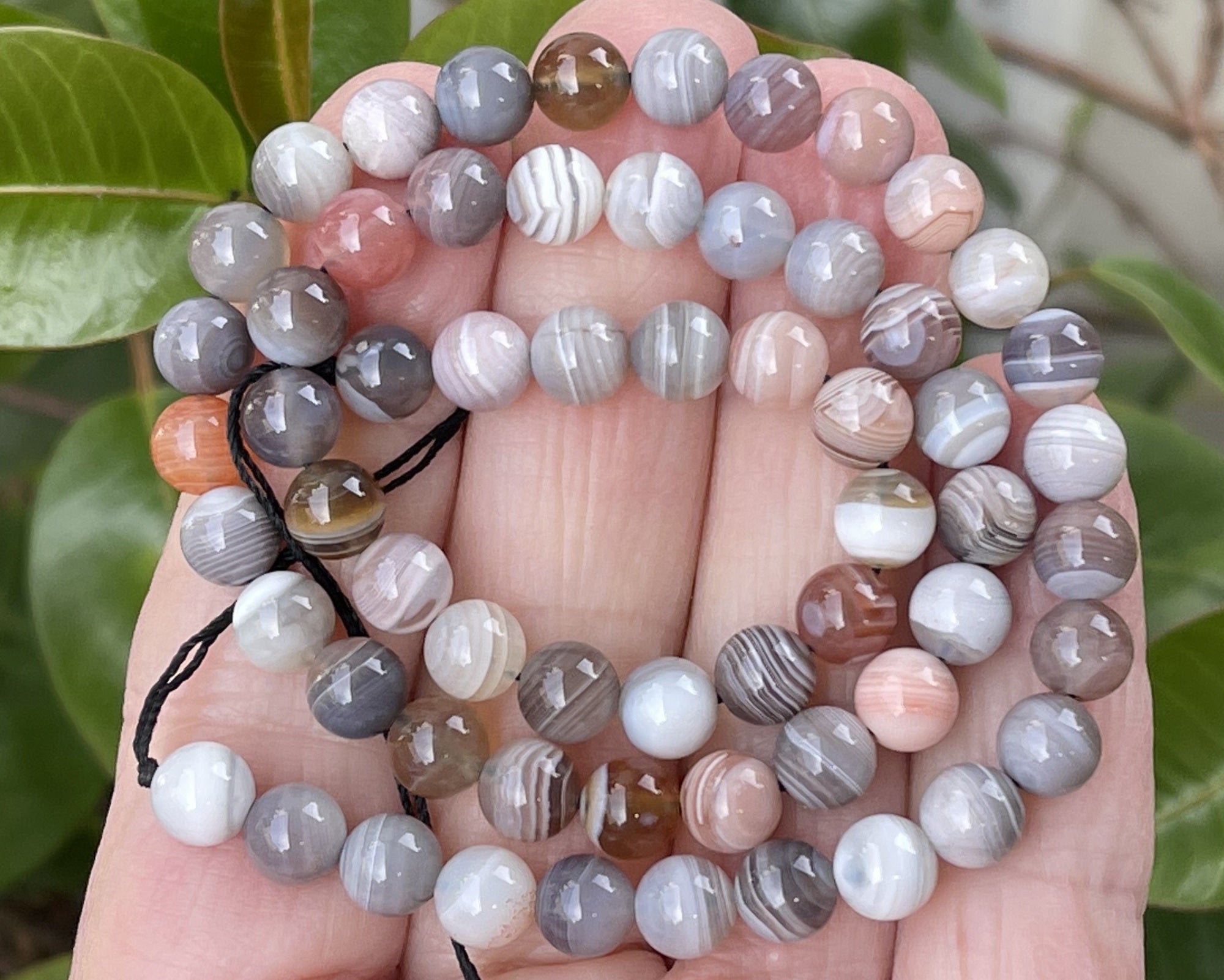 Botswana Agate 6mm round natural gemstone beads 15.5" strand