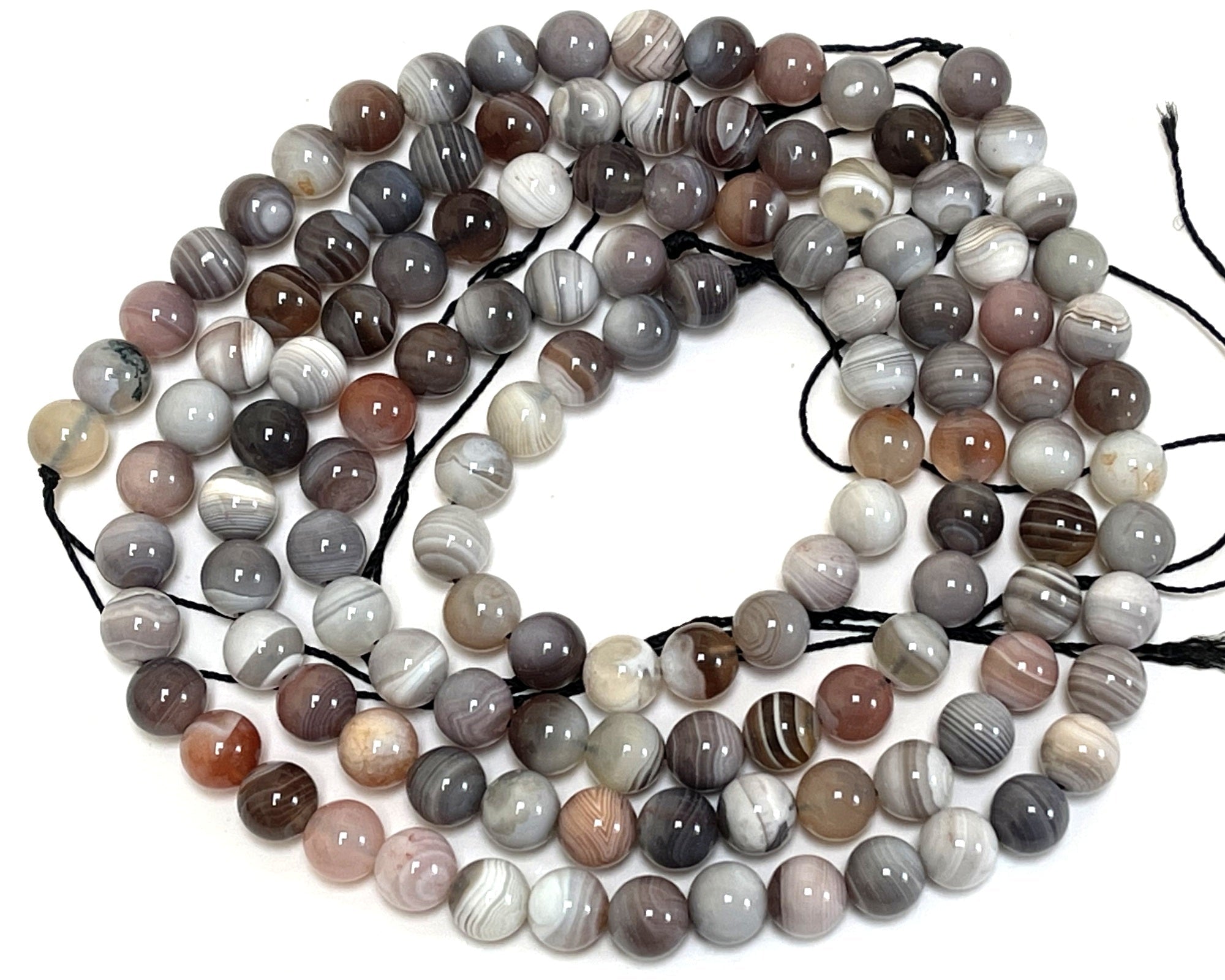 Botswana Agate 6mm round natural gemstone beads 15.5" strand