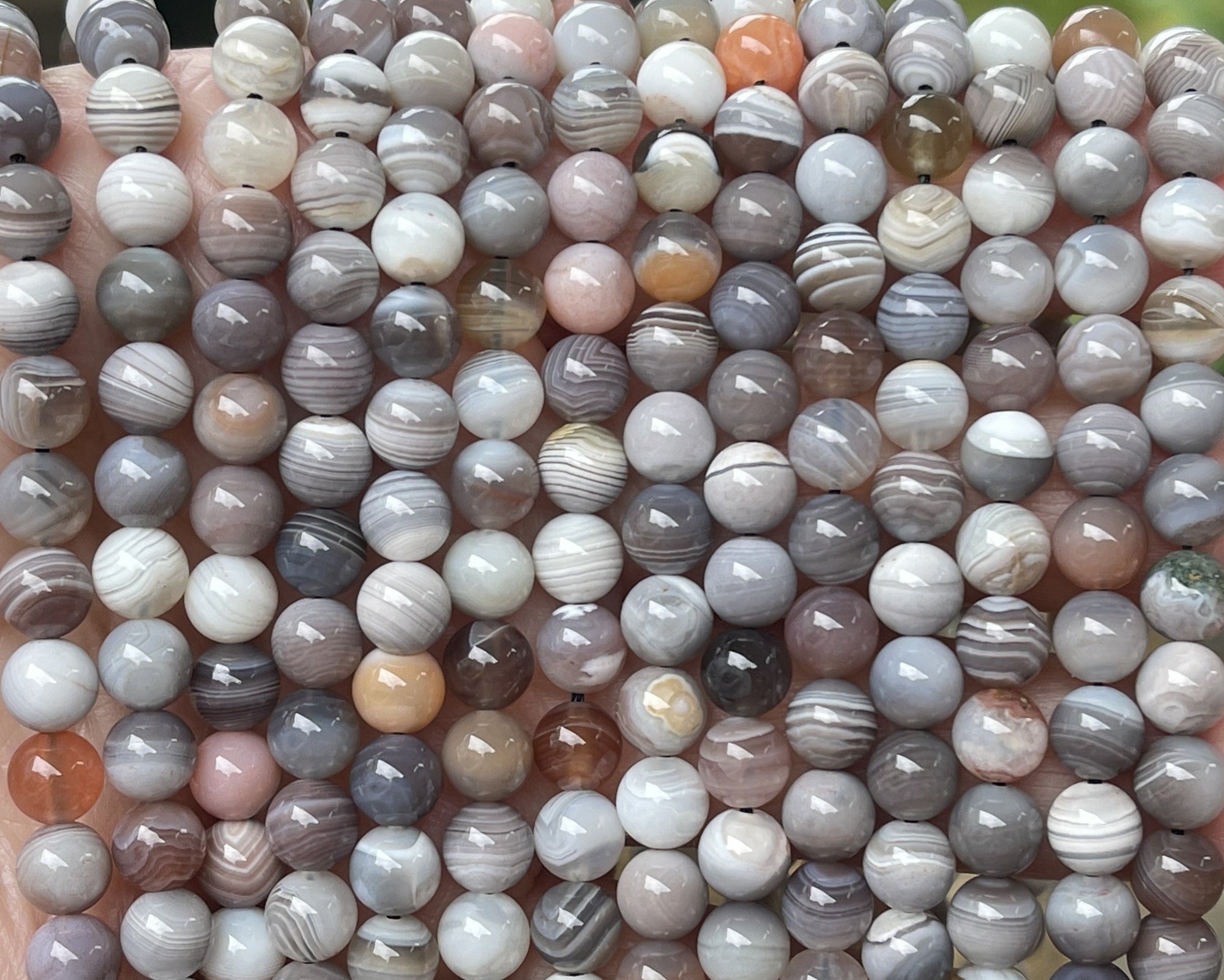 Botswana Agate 6mm round natural gemstone beads 15.5" strand