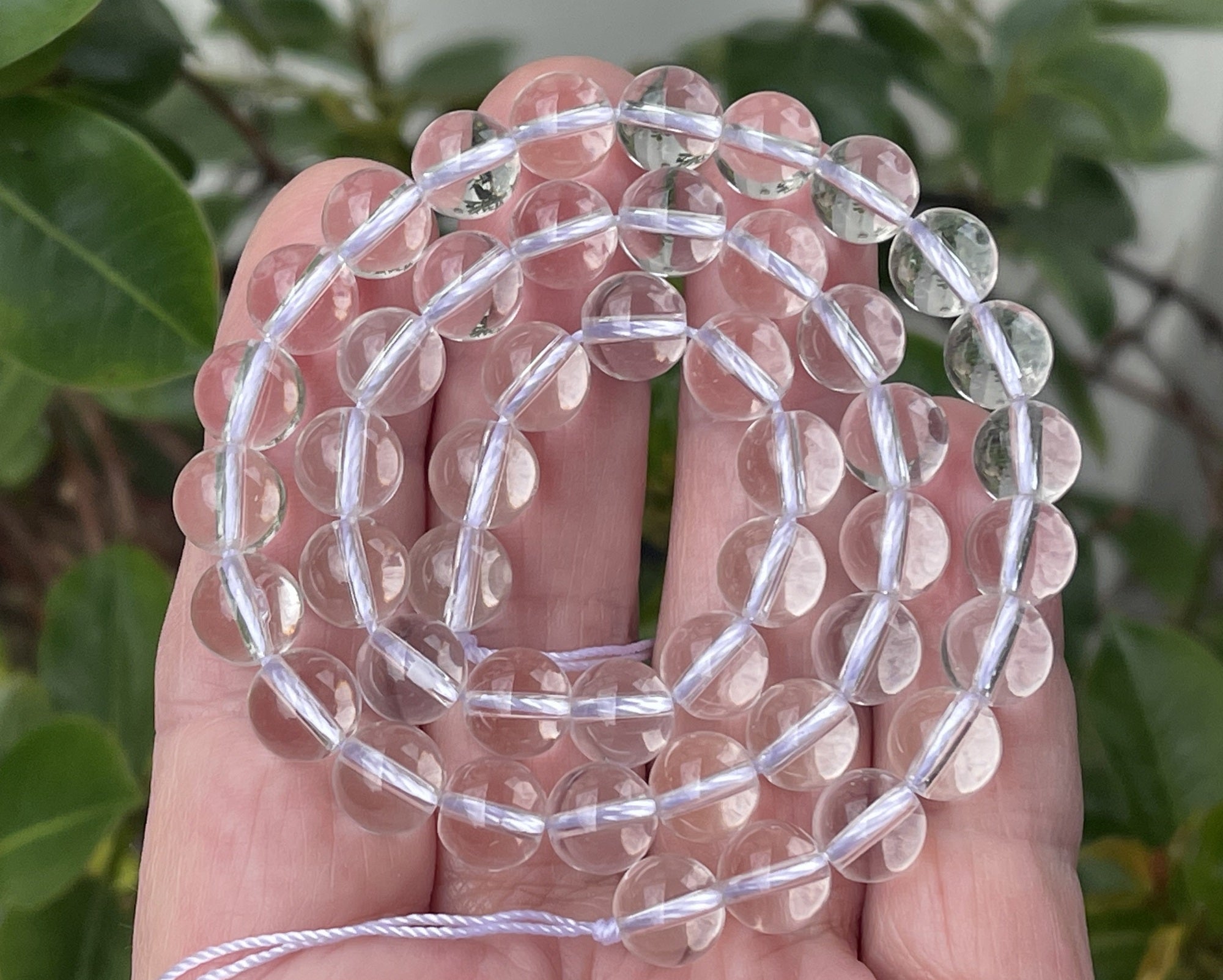 Clear Quartz 8mm round natural rock crystal beads 15" strand - Oz Beads 