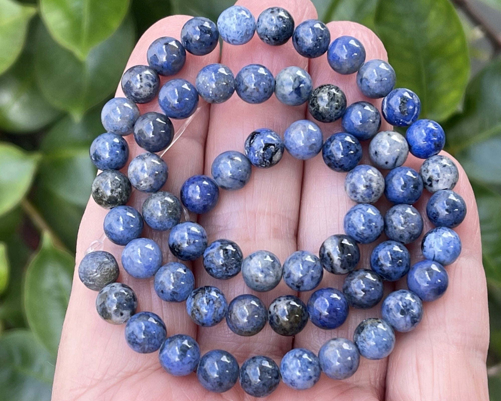 Dumortierite 6mm round natural gemstone beads 15.5" strand - Oz Beads 