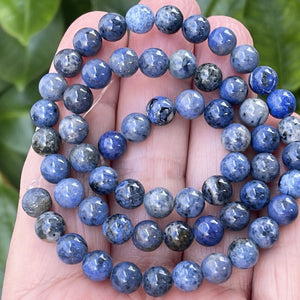 Dumortierite 6mm round natural gemstone beads 15.5" strand - Oz Beads 