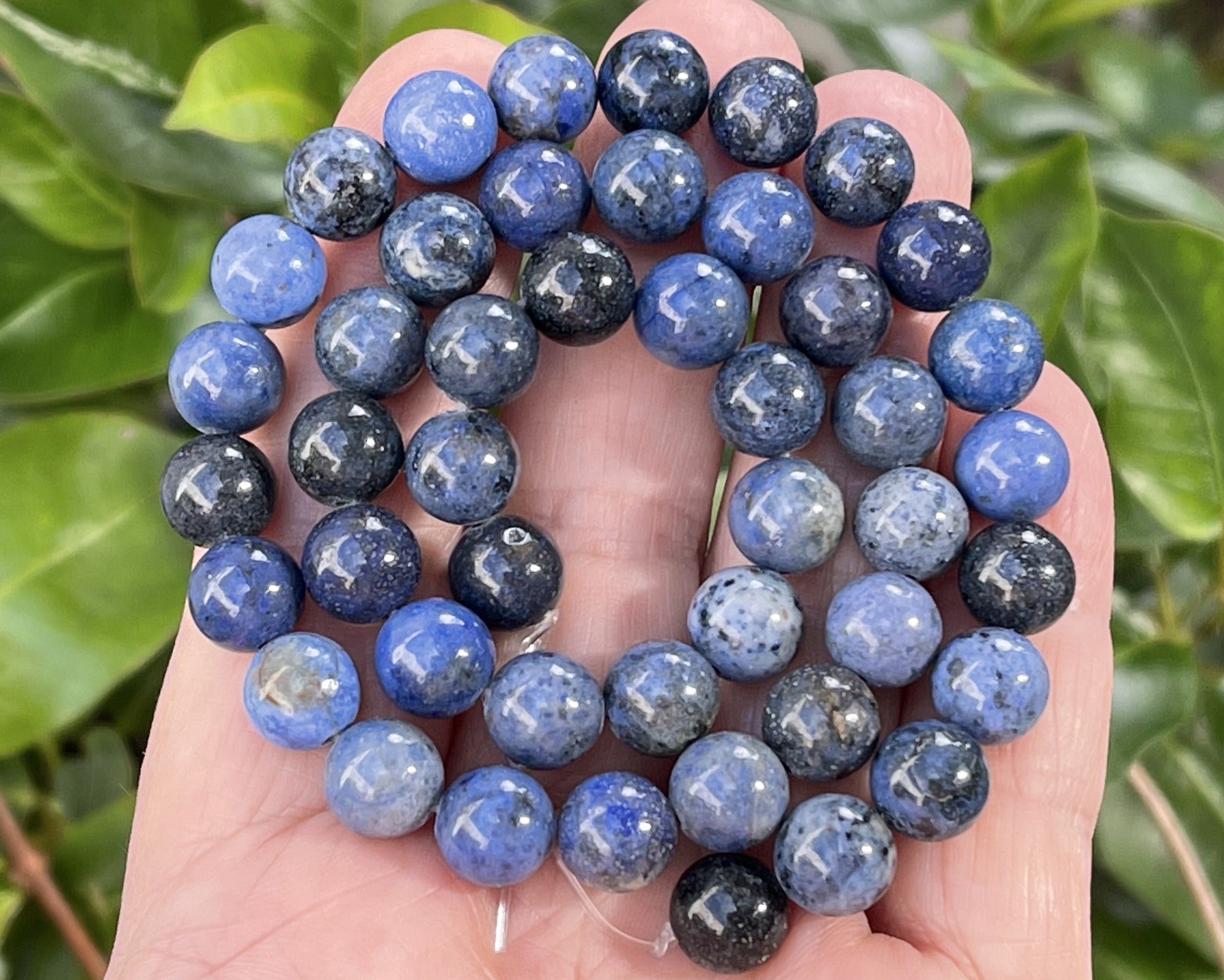Dumortierite 8mm round natural gemstone beads 15" strand - Oz Beads 