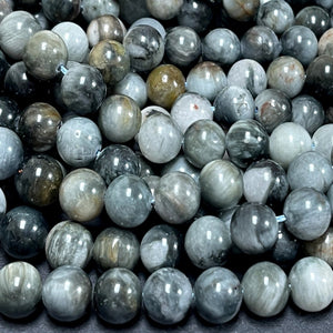 Eagle Eye 10mm round natural gemstone beads 15.5" strand - Oz Beads 