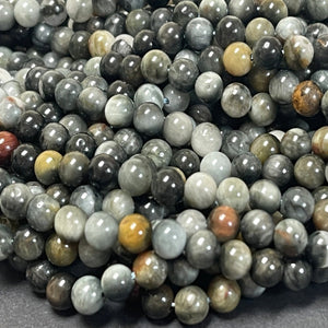 Eagle Eye 6mm round natural gemstone beads 15.5" strand - Oz Beads 