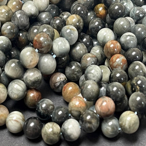 Eagle Eye 8mm round natural gemstone beads 15.5" strand - Oz Beads 