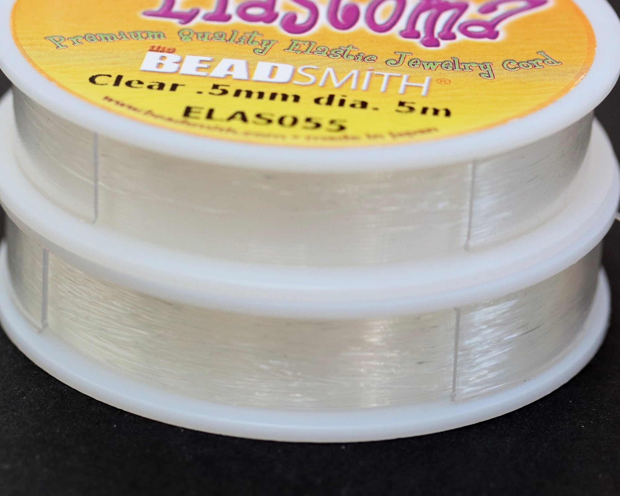 Elastoma premium elastic bead cord 0.5mm 5 meters spool - Oz Beads 