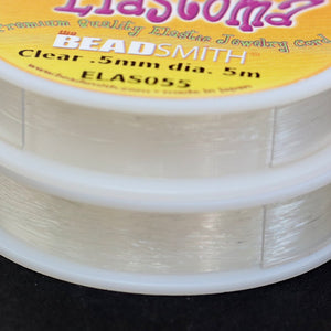 Elastoma premium elastic bead cord 0.5mm 5 meters spool - Oz Beads 