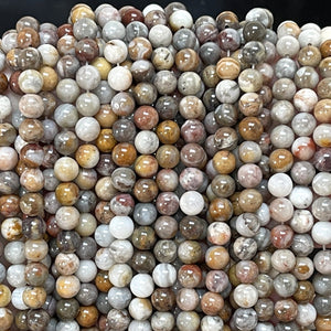 Gobi Agate 6mm round natural gemstone beads 15" strand - Oz Beads 