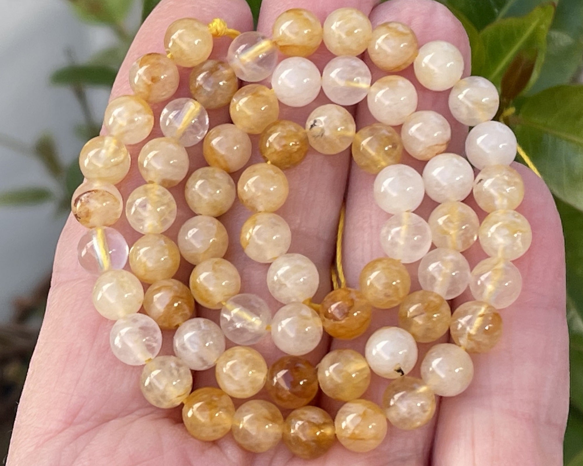 Golden Healer Quartz 6mm round natural gemstone beads 15.5" strand