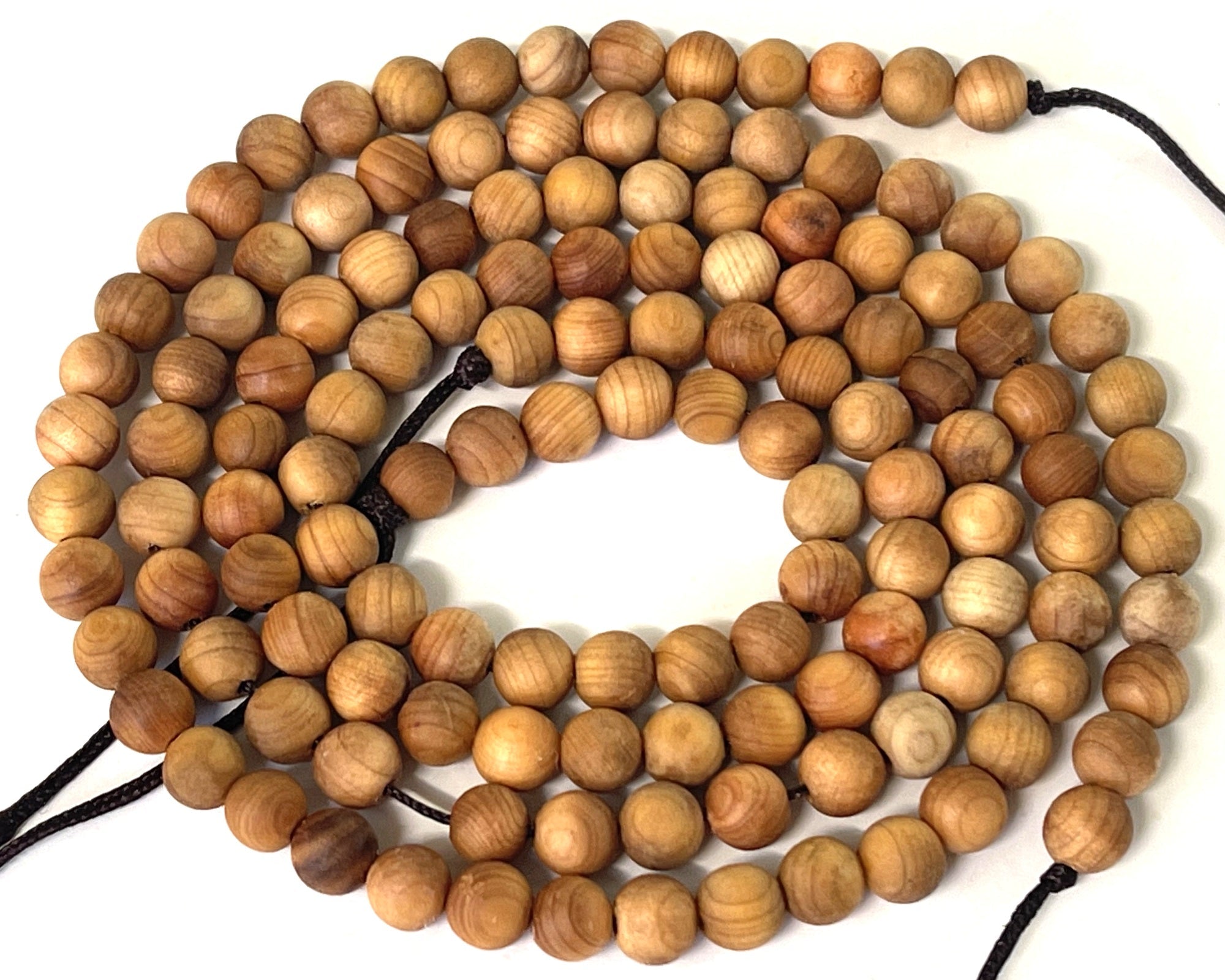 Golden Sandalwood 6mm round natural aromatic wood beads 15" strand