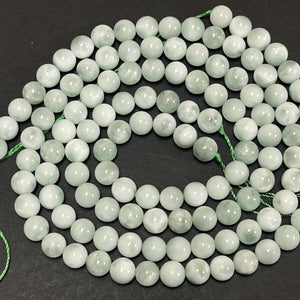 Green Angelite 6mm round natural gemstone beads 15.5" strand - Oz Beads 