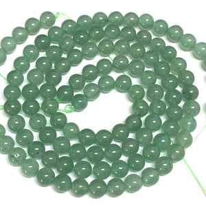 Green Aventurine 6mm round natural gemstone beads 15" strand - Oz Beads 
