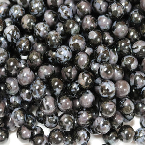 Indigo Gabbro Mystic Merlinite 6mm round natural gemstone beads 15.5" strand - Oz Beads 
