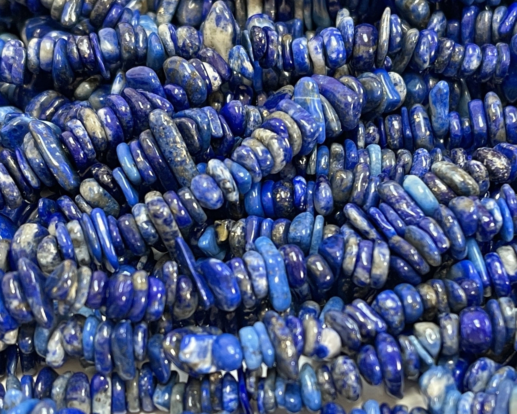 Lapis Lazuli 6-8mm chip beads natural gemstone chips 80cm strand - Oz Beads 