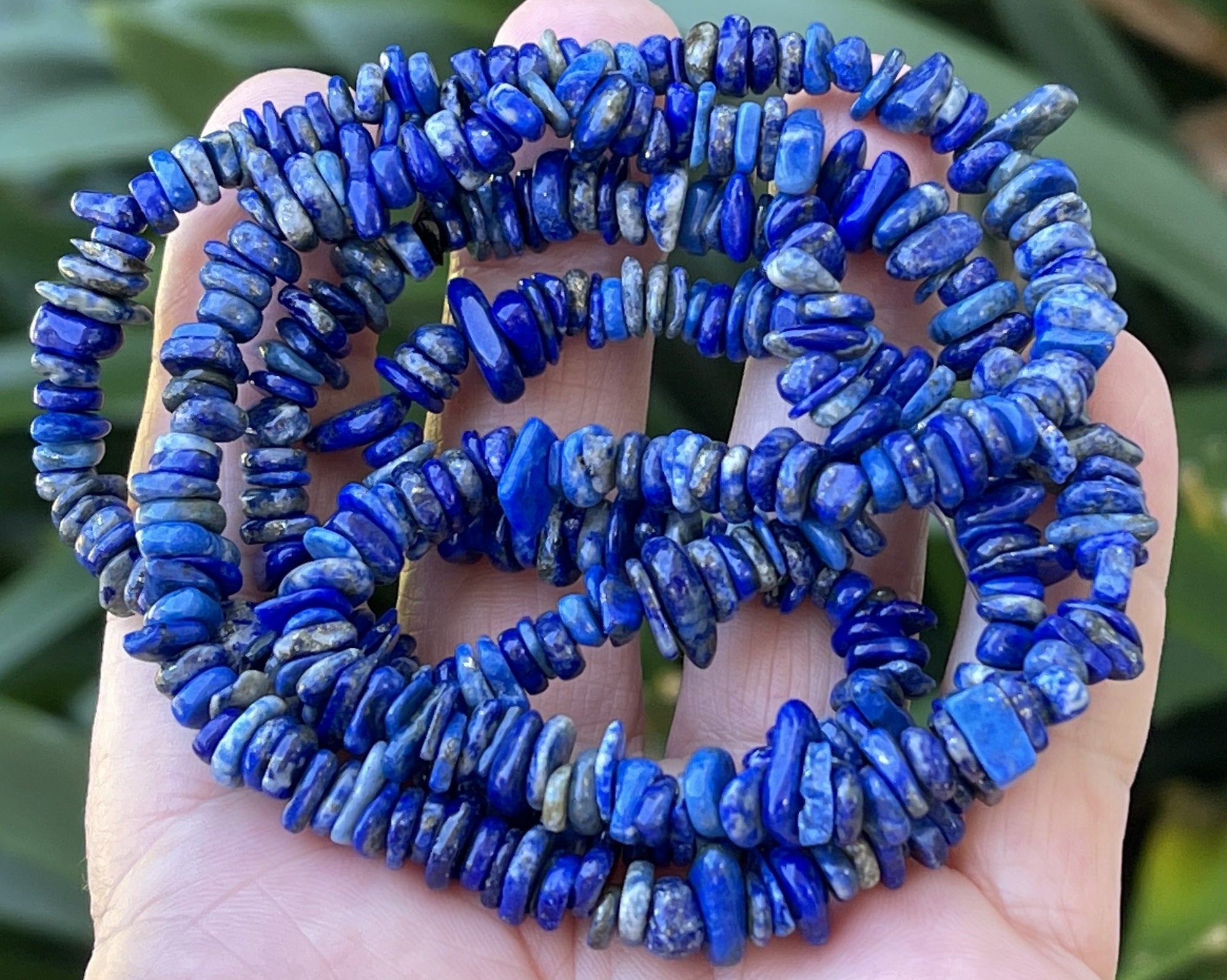 Lapis Lazuli 6-8mm chip beads natural gemstone chips 80cm strand - Oz Beads 