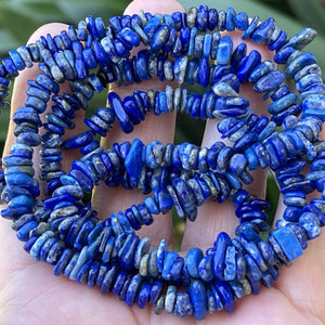 Lapis Lazuli 6-8mm chip beads natural gemstone chips 80cm strand - Oz Beads 