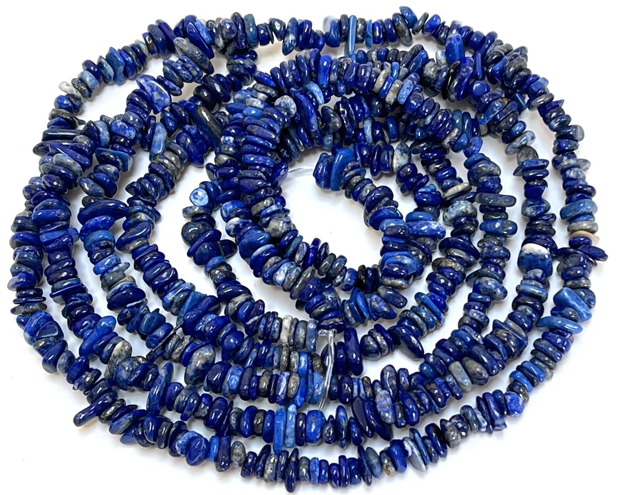 Lapis Lazuli 6-8mm chip beads natural gemstone chips 80cm strand - Oz Beads 