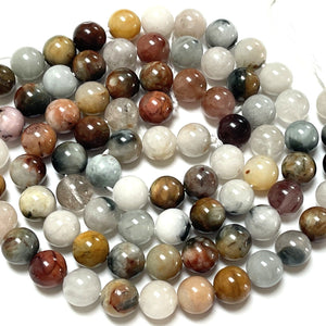 Mixed Quartz 10mm round natural gemstone beads 15.5" strand - Oz Beads 