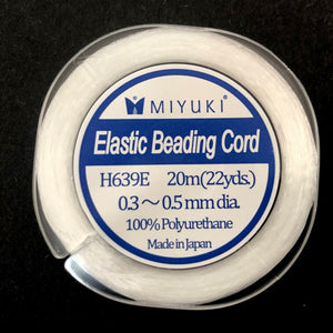 Miyuki elastic beading cord 0.3-0.5mm 20 meter spool - Oz Beads 
