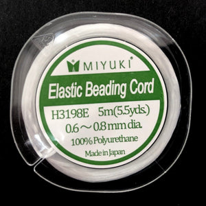 Miyuki elastic beading cord 0.6-0.8mm 5 meter spool - Oz Beads 
