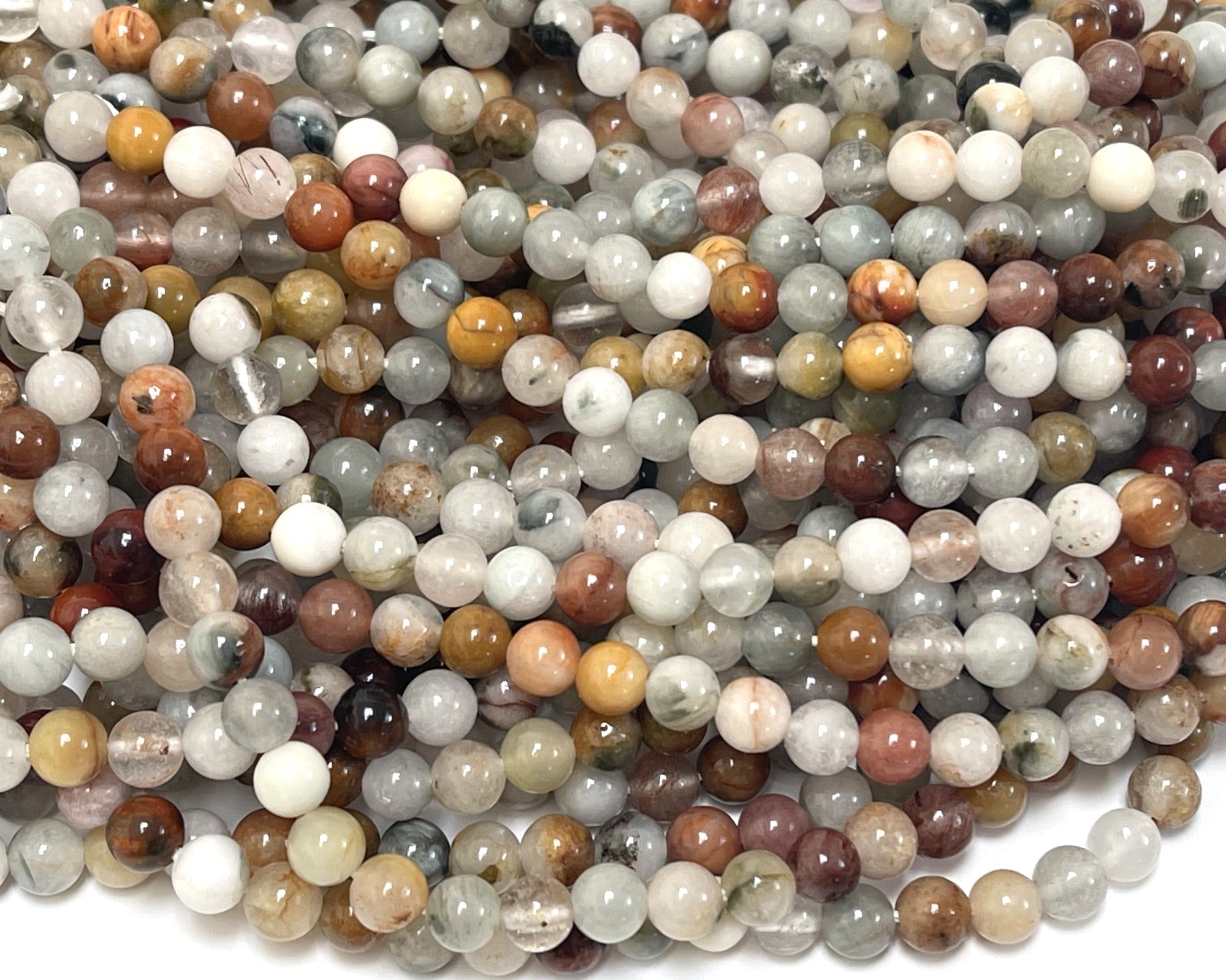 Multi-Color Quartz 6mm round gemstone beads 15.5" strand - Oz Beads 