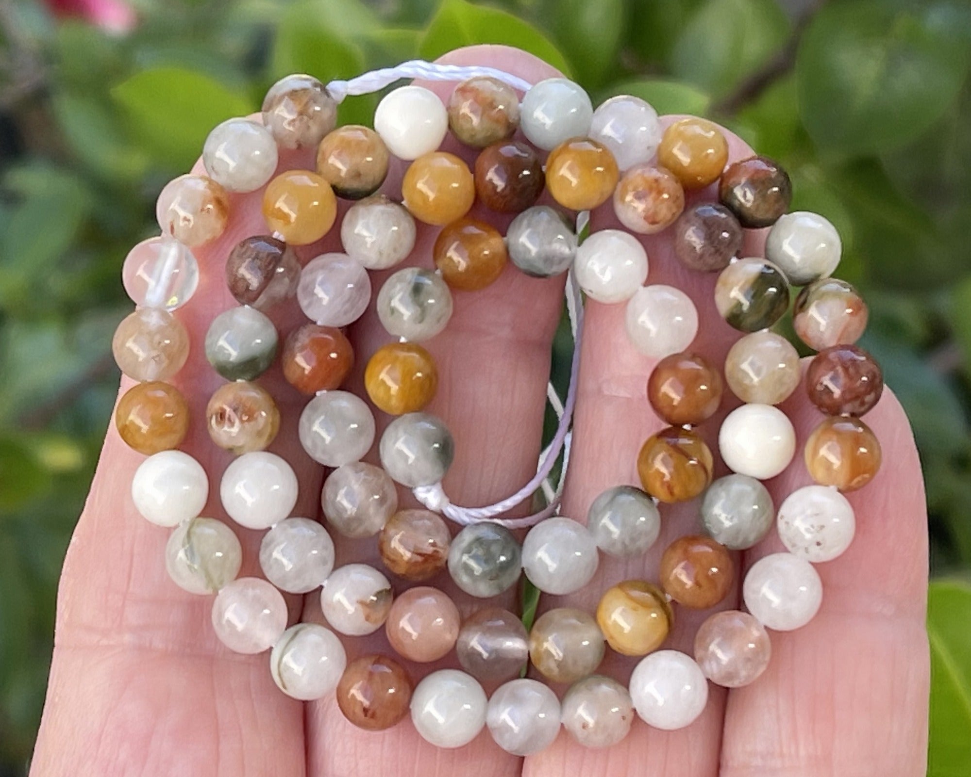Multi-Color Quartz 6mm round gemstone beads 15.5" strand - Oz Beads 