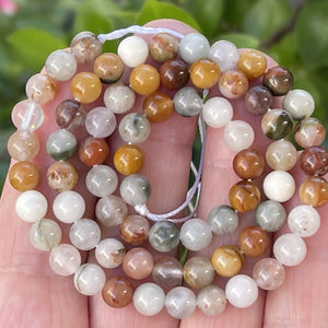 Multi-Color Quartz 6mm round gemstone beads 15.5" strand - Oz Beads 