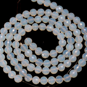 Opalite faceted 8mm round beads 15" strand - Oz Beads 