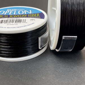 Opelon Black 0.7mm Stretch Elastic Cord, 100 meter spool - Oz Beads 