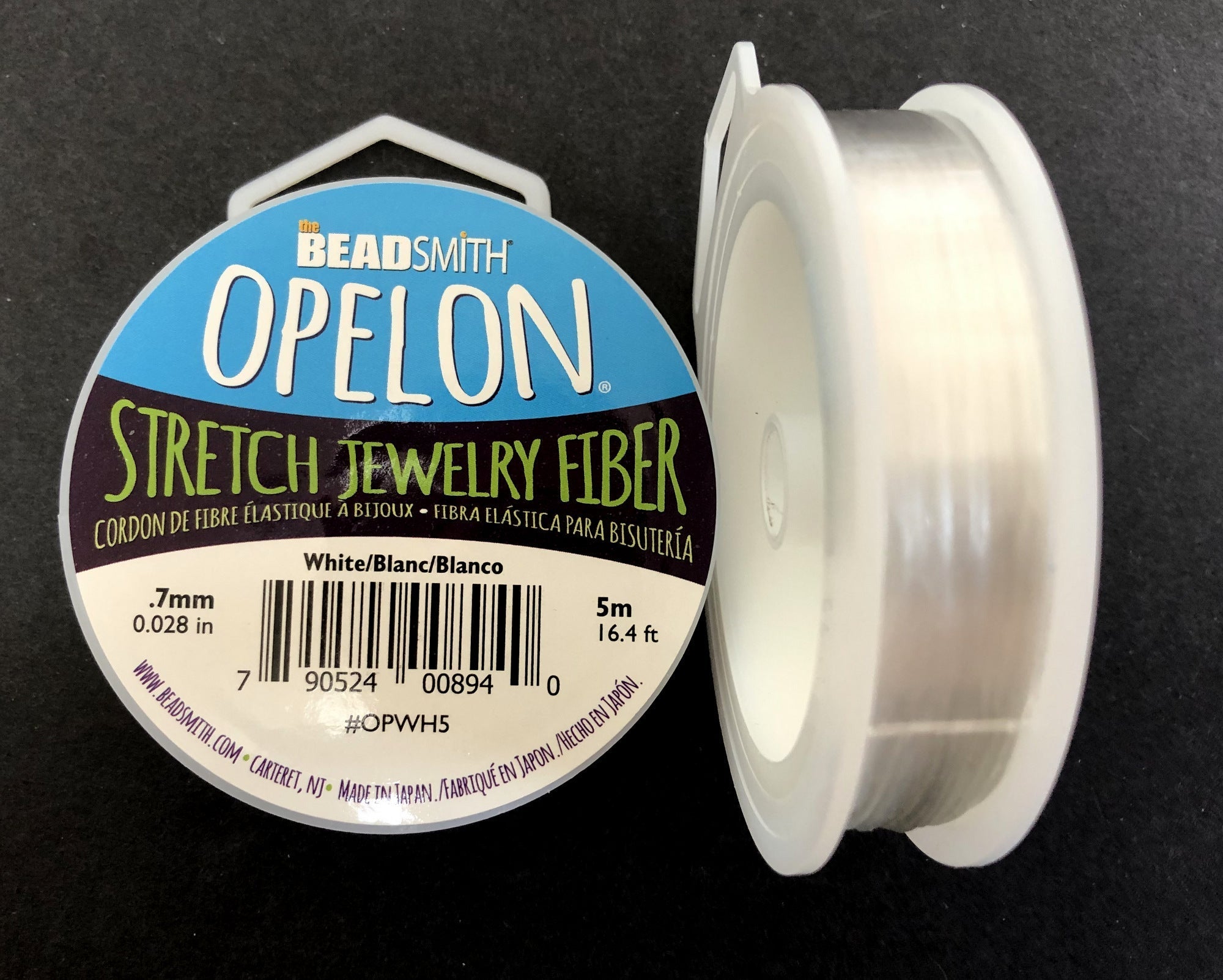 Opelon stretch elastic jewelry cord, 5 meter, 0.7mm - Oz Beads 