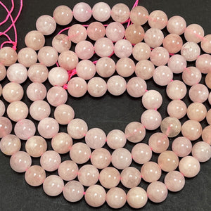 Pink Morganite 8mm round natural gemstone beads 15.5" strand - Oz Beads 