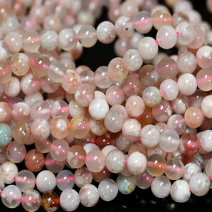 Madagascar Pink Sakura Agate 6mm round beads 15.5" strand - Oz Beads 