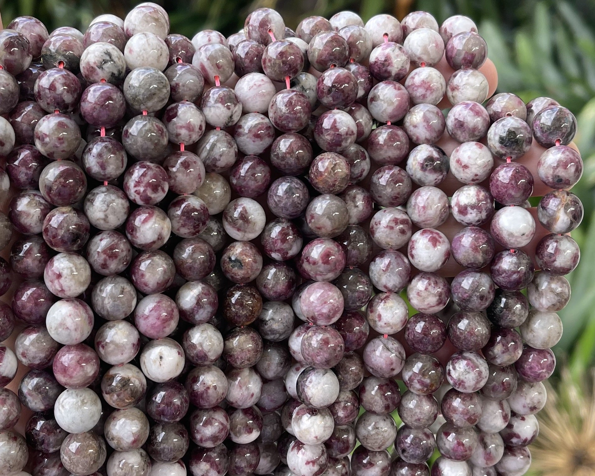 Eudialyte 10mm round natural gemstone beads 15" strand - Oz Beads 