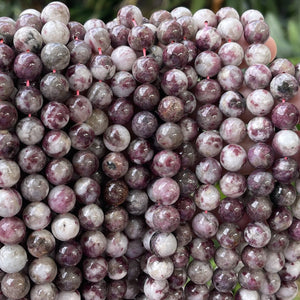Eudialyte 10mm round natural gemstone beads 15" strand - Oz Beads 
